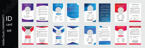Modern Corporate ID Card Template for Employees Clean Office Identity Card Vector.