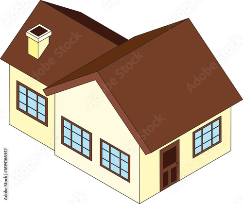 Isometric sweet home modern house for city map property real state vector
