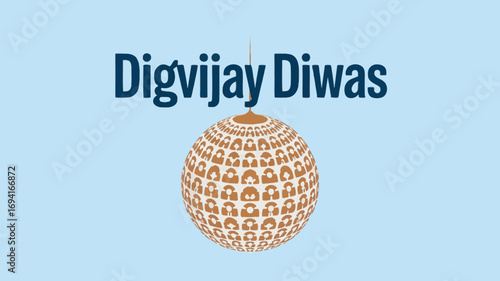 Digvijay Diwas India Celebration Globe Heritage Culture Historical Observance Illustration