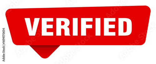 verified red sticker isolated on transpatent background. verified sign