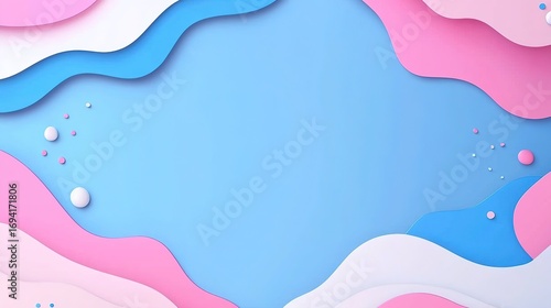Abstract Geometric Blue Pink White Background Modern Presentation Poster Design
