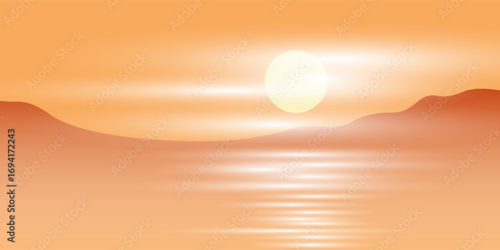 Obraz premium Vector abstract art Mount Fuji Japan landmark, landscape mountain with birds and sunrise sunset by gold line art texture isolated on dark grey black color