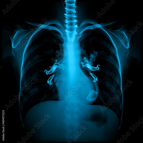 Pneumonia ( film chest x-ray show alveolar infiltrate at right middle lung ) ( image for pulmonary tuberculosis . Mers-CoV . SARS )