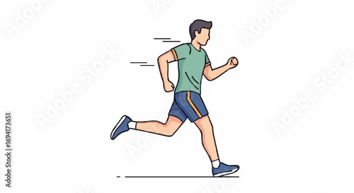 Man Running Fast Vector Illustration