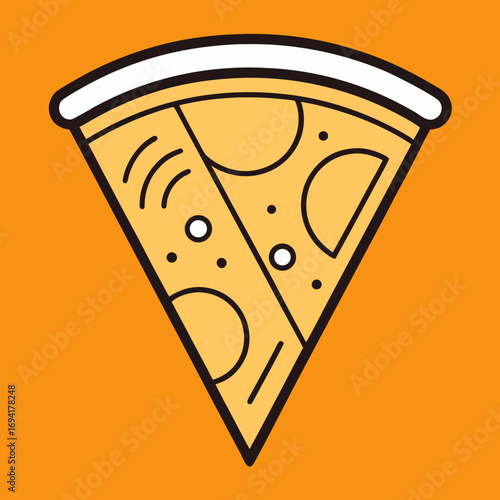 Stylized pizza slice silhouette isolated on white background