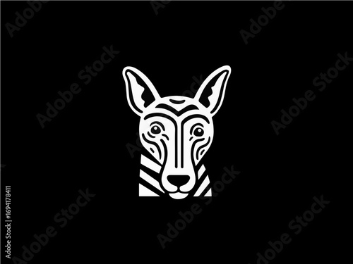 Striking modern minimalist zebra head logo design for animal brand identity and wildlife conservation