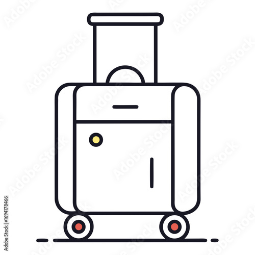 Stylized suitcase silhouette isolated on white background