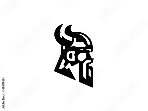 Bold Viking warrior profile emblem for strong brand identity and impactful design projects