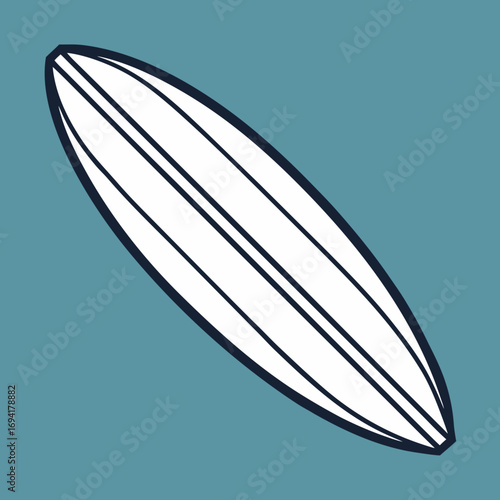 Surfboard silhouette isolated on white background