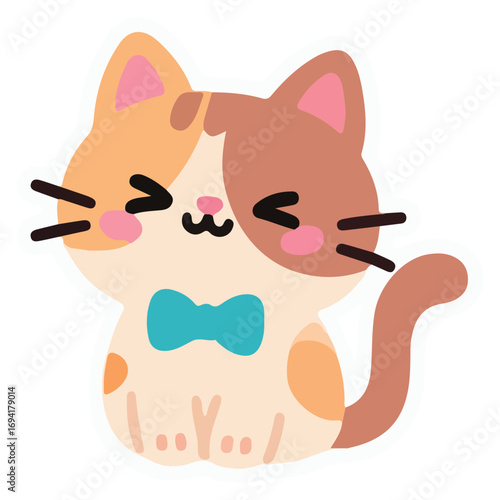 Modern Sticker Cat Cute Illustration