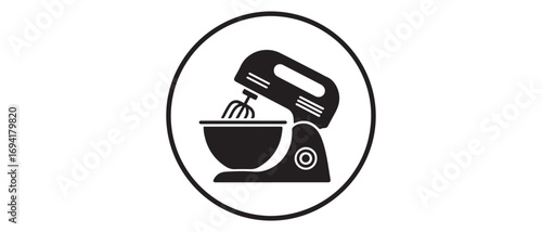 Icon tool mixer. Vector black silhouette. with white background