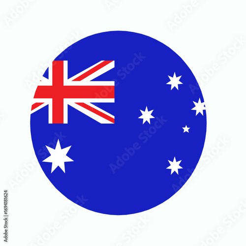 australia map round design flag inside round shape useful for badge making.eps