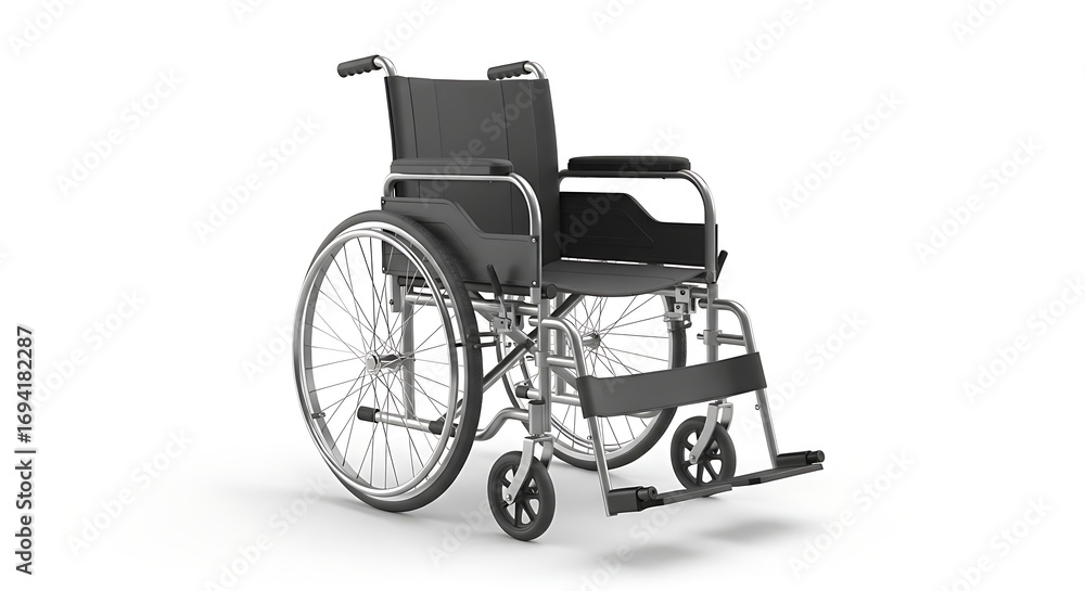 Fototapeta premium Wheelchair isolated on white background showcasing mobility and accessibility