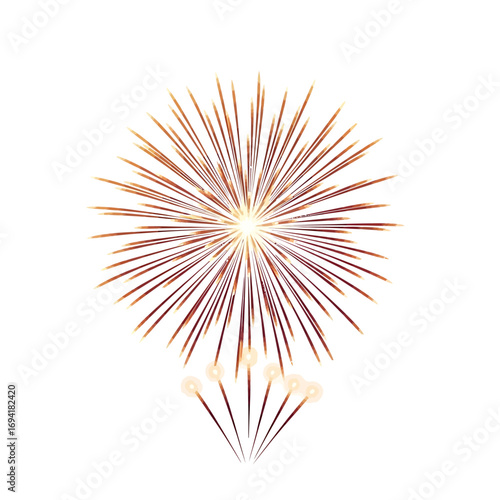A vibrant, radiating firework display against a white background.