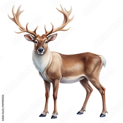 Reindeer for christmas. Animal isolated on transparent background, Png