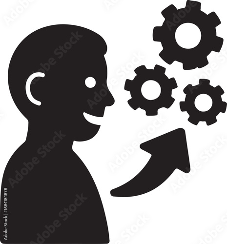 Team collaboration silhouette vector design representing teamwork, partnership, strategy, and cooperation.