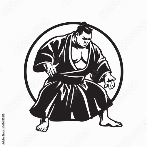 Japanese Sumo Wrestler Vector Image isolated on white background