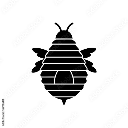 Striped black beehive design on transparent background silhouette