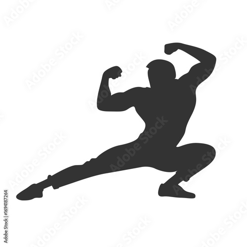 Exercise in vector, flat style. Sportsman in vector.