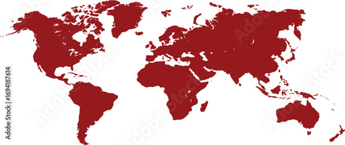 Stylized World Map for Environmental and Global Topics