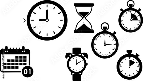 User time icon vector collection.