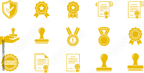 Accreditation icon Graphic vector set for ui design