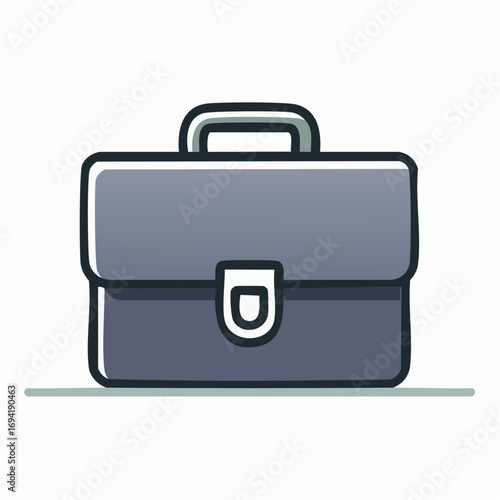 Simple business briefcase icon illustration for professional use. Isolated vector graphic of a work portfolio case for corporate and office concepts