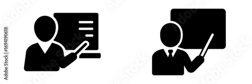 Silhouettes of teachers conducting lessons in a classroom setting during a school day