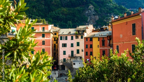 Colorful hillside town, Italy