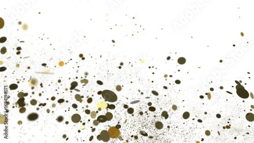 Multicolored confetti on white