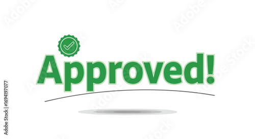 Green approved stamp vector graphic displaying official authorization and compliance confirmation ensuring valid approval process representation