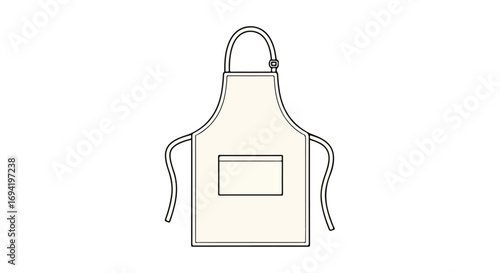 Simple kitchen apron illustration for culinary arts preparation and creative baking projects tool uniform chef design isolated vector element