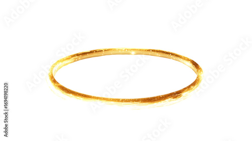 Golden halo angel ring Isolated on transparent background