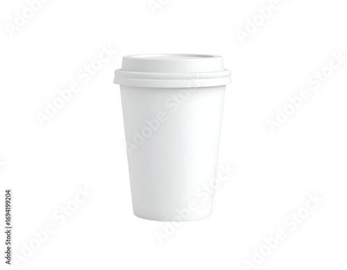 Wallpaper Mural White disposable coffee cup with a lid, isolated on a clean black background. Torontodigital.ca