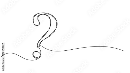 Question mark one line art animation, hand drawn asking sign, Question mark continuous one line drawing animated video, Self drawing line animation question mark continuous line drawn concept video.
