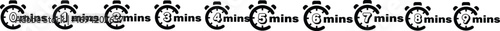Vector icon set of timers and clocks isolated on a white background. Stopwatch, fast time, and countdown symbols. Chronometer and time management graphic elements for design.