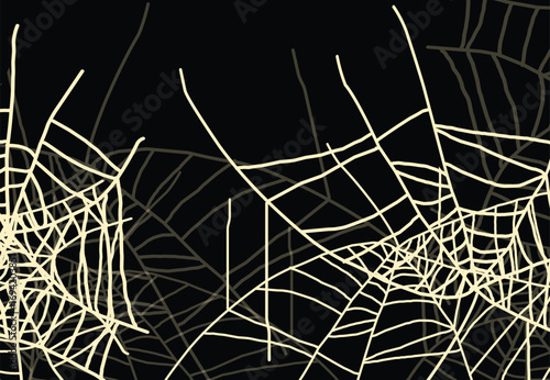 Spider web illustration design on black background.eps