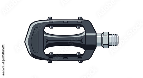 Illustration of a modern bicycle pedal crafted in durable metal with a sporty and sleek aesthetic appealing to cycling enthusiasts