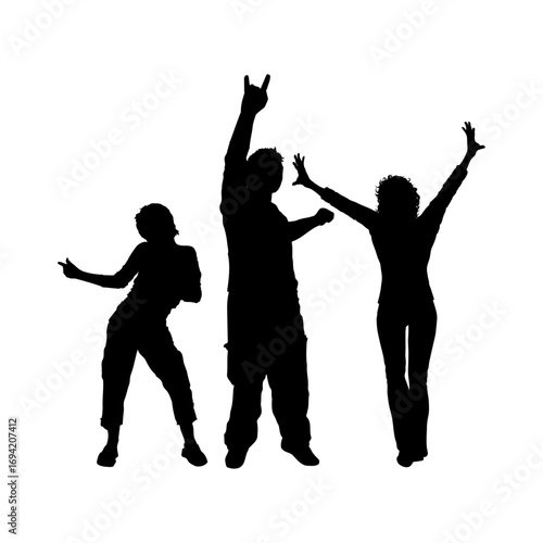 silhouettes of people dancing
