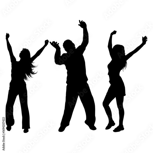 silhouettes of people dancing