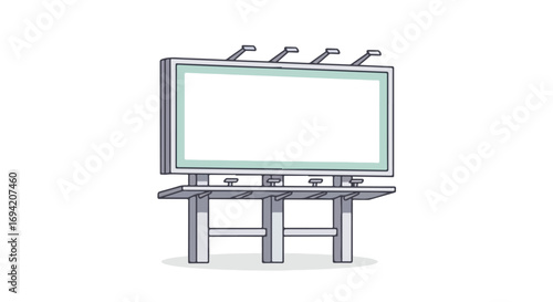Minimalistic outdoor advertising billboard sketch, inviting creative advertisement and messages in public spaces against a stark white background