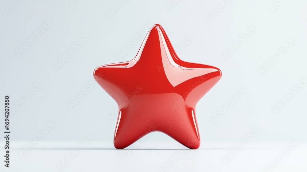 Obraz premium 3D Cartoon Green Star Icon. Winner Award Concept
