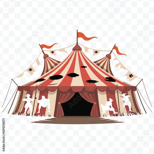 Vintage Striped Circus Tent Illustration