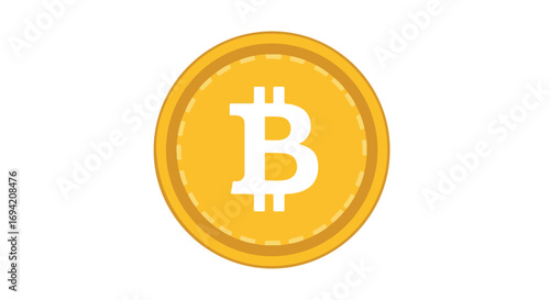 Digital gold: An iconographic representation of bitcoin currency in vector format, perfect for financial technology and cryptocurrency concepts