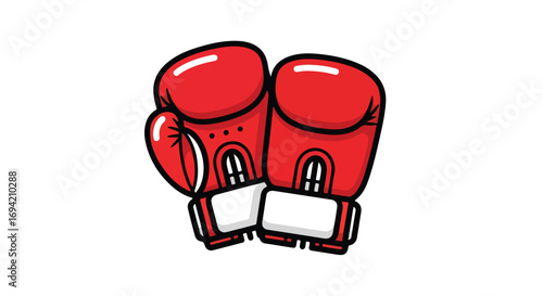 Vibrant Cartoon Boxing Gloves Illustration Depicting Energy and Competitive Spirit for Sports and Fitness Enthusiasts