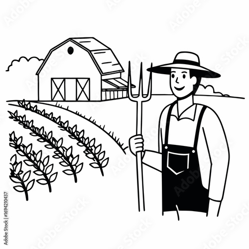 farmer and a farm