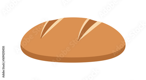 Artistic representation of a loaf of bread with light cuts on the top showcasing a minimalistic design simple and appetizing visual appeal