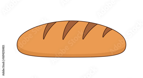 Artistic depiction of a loaf, rendered in a cartoon style, showcasing its simple yet appealing design, suitable for dietary or culinary themed designs