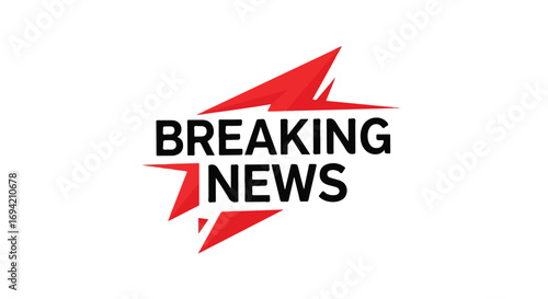 Urgent News Alert: Fast-Breaking Developments Logo with Dynamic Red Graphic Element, Highlighting Timely Updates and Immediate Impact