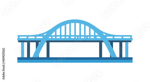 Stylish Blue Bridge Vector Illustration for Infrastructure and Transportation Concept Design element for a modern aesthetic architectural design